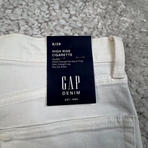 Gap High Rise Cigarette Jeans White 8/29 NEW - Picture 4 of 14